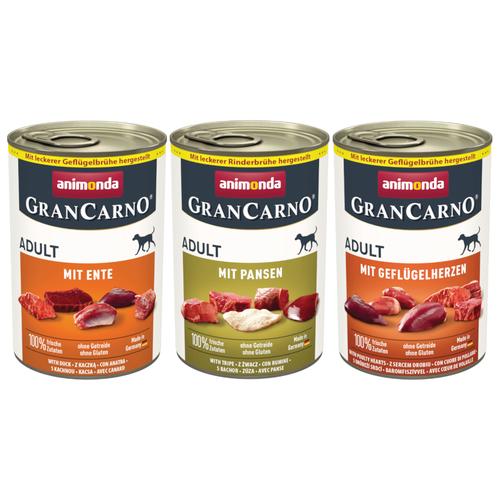 12x 400g animonda GranCarno Original Adult Mix (3 Sorten) Hundefutter nass