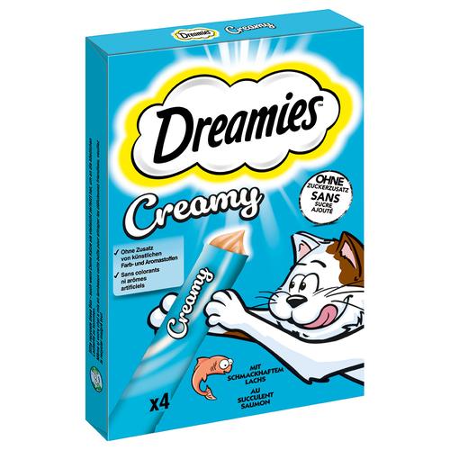44x10g Dreamies Creamy Snacks Lachs Katzensnacks