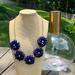 J. Crew Jewelry | 3/$30 J Crew Blue Flower Statement Necklace | Color: Blue/Gold | Size: Os