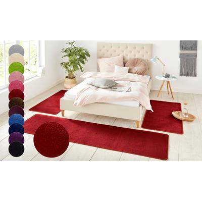Bettumrandung HANSE HOME "Shashi" Gr. 14, rot, H:8mm, Obermaterial: 100% Polypropylen, Bettumrandung, Kurzflor, Unifarben, Teppich, Bettläufer, Bettvorleger, Teppichläufer Image