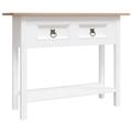 vidaXL Solid Wood Mexican Pine Console Table Corona Range Side Table TV Stand Hall Desk Hall Table Side End Dressing Desk Hallway Display White