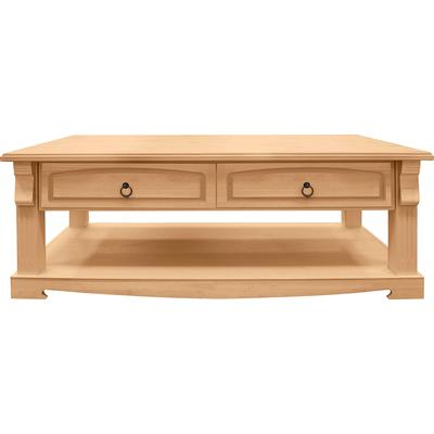 Couchtisch HOME AFFAIRE "Anna", beige (natur), B:120cm H:43cm T:65cm, Tische, Kaffeetisch mit Schublade und Ablage, Massivholz, FSC Image