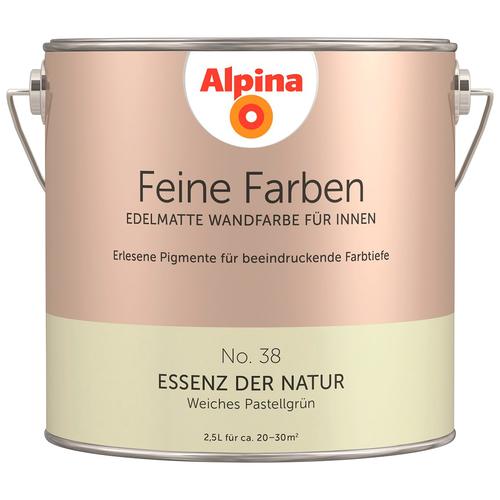 „ALPINA Wand- und Deckenfarbe „“Feine Farben No. 38 Essenz der Natur““ Weiches Pastellgrün, edelmatt, 2,5 Liter Gr. 2,5 l 2500 ml, grün (weiches pastellgrün) Wandfarbe bunt“