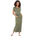 Jerseykleid CASUAL LOOKS "Jersey-Kleid" Gr. 19, Kurzgrößen, grün (khaki) Damen Kleider Freizeitkleider
