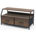 Asia Direct Home Products Minot 2 Drawer Mini Storage Chest - Rustic Finish Wood/Metal in Brown/Gray | 19.1 H x 36.6 W x 15.3 D in | Wayfair 3357
