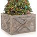 Costway Christmas Tree Collar Wood in Gray | 14.5 H x 22.5 W in | Wayfair CM23955GR