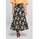 Jerseyrock URBAN CLASSICS "Damen Ladies Viscose Midi Skirt" Gr. 4XL, schwarz (black tropical) Damen Röcke