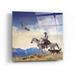 Millwood Pines Cowboy w/ Dog & Hawk by Chris Vest - Unframed Print Plastic/Acrylic in White | 36 H x 36 W x 0.2 D in | Wayfair