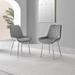 East Urban Home Pesaro Velvet Metal Leg Luxury Dining Chairs Upholstered/Velvet in Gray | 34.65 H x 20.47 W x 24.21 D in | Wayfair