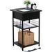 Latitude Run® Manufactured wood Nightstand in Black Wood in Black/Brown | 25 H x 15.75 W x 15.75 D in | Wayfair FF48740EFA2F4D0F9E949E52903E3B5C