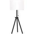 Ebern Designs Tujuan 23.5" Tripod Table Lamp Composite/Linen/Metal in Black | 23.5 H x 10.5 W x 10.5 D in | Wayfair