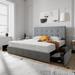 Winston Porter Deyani Low Profile Storage Platform Bed Upholstered/Polyester in Gray | 40.2 H x 56.3 W x 79.3 D in | Wayfair