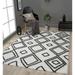 Black 180 x 150 x 1.2 in Area Rug - Dakota Fields Amatallah Geometric Machine Woven Rectangle 12'6" x 15' Area Rug in Gray/ | Wayfair