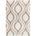 Ivory/Beige Rectangle 5'3" x 7'6" Area Rug - George Oliver Square Geometric Power Loomed Polypropylene Area Rug in 91.2 x 63.6 x 1.2 D | Wayfair