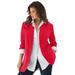 Plus Size Women's Boyfriend Blazer by Roaman's in Vibrant Red (Size 44 W) Professional Jacket
