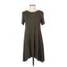 LA Hearts Casual Dress - High/Low: Green Solid Dresses - Women's Size Small