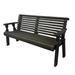 Amish Casual Heavy Duty Roll Back Treated Wooden Garden Outdoor Bench Wood/Natural Hardwoods in Brown/Green/White | 34 H x 62.75 W x 27 D in | Wayfair