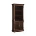 Benjara 82 Inch 3 Tier Classical Poplar Wood Bookcase, 2 Door Cabinet, Dark Wood in Brown | 81.5 H x 37 W x 17.25 D in | Wayfair BM280387