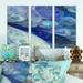 Design Art Into The Indigo Stream I - Nautical & Coastal Framed Canvas Wall Art Set Of 3 Canvas, in Blue/Indigo/White | Wayfair FL31044-3P-WH