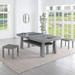 HomeSeason 6 - Person Dining Set Metal in Gray | 31 H x 46 W x 82 D in | Wayfair CM1901CMT-CH-9PC (3)