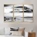 Loon Peak® Chinese Monochrome Mountain Landscape - Traditional Framed Canvas Wall Art Set Of 3 Metal in Black/White | 32 H x 48 W x 1 D in | Wayfair