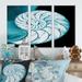 Orren Ellis Chambered Nautilus Shell - 3 Piece Graphic Art on Canvas Metal in Black/Blue/White | 32 H x 48 W x 1 D in | Wayfair