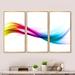 Orren Ellis Rainbow Abstract Pattern - Abstract Framed Canvas Wall Art Set Of 3 Canvas, Wood in White | 20 H x 36 W x 1 D in | Wayfair