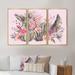 Bay Isle Home™ Blooming Cacti w/ Pink Flowers - Tropical Framed Canvas Wall Art Set Of 3 Canvas, Wood in Gray/Green/Pink | 20 H x 36 W in | Wayfair