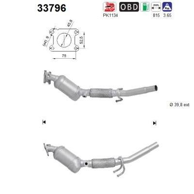 AS Katalysator für SKODA VW SEAT 1S0254500AX 1S0254500BX 1S0253053BX 33796