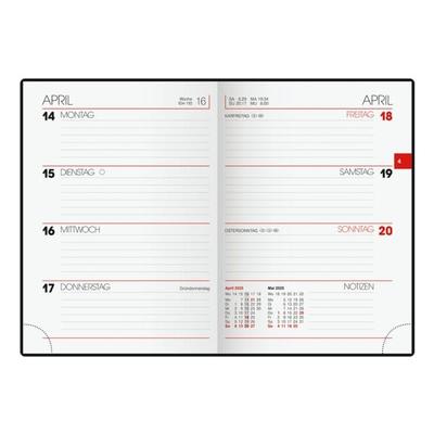 Glocken Taschenkalender 2026 A6, 2 Seiten = 1 Woche, 10x14x0.8 cm