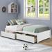 Twin Platform Bed Frame with 2 Storage Drawers, Wood Twin Bed Frames for Kids Toddler Girls Boys