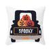 8" x 8" Spooky Pumpkin Truck Halloween Hooked Throw Pillow