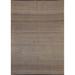 Earth Tone Kilim Modern Rug Hand-woven Solid Reversible Wool Carpet - 4'10" x 6'0"