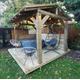 Rustic Wooden Gazebo 3.6 x 2.4m Hot Tub Canopy, Permanent Timber Garden Gazebo Shelter