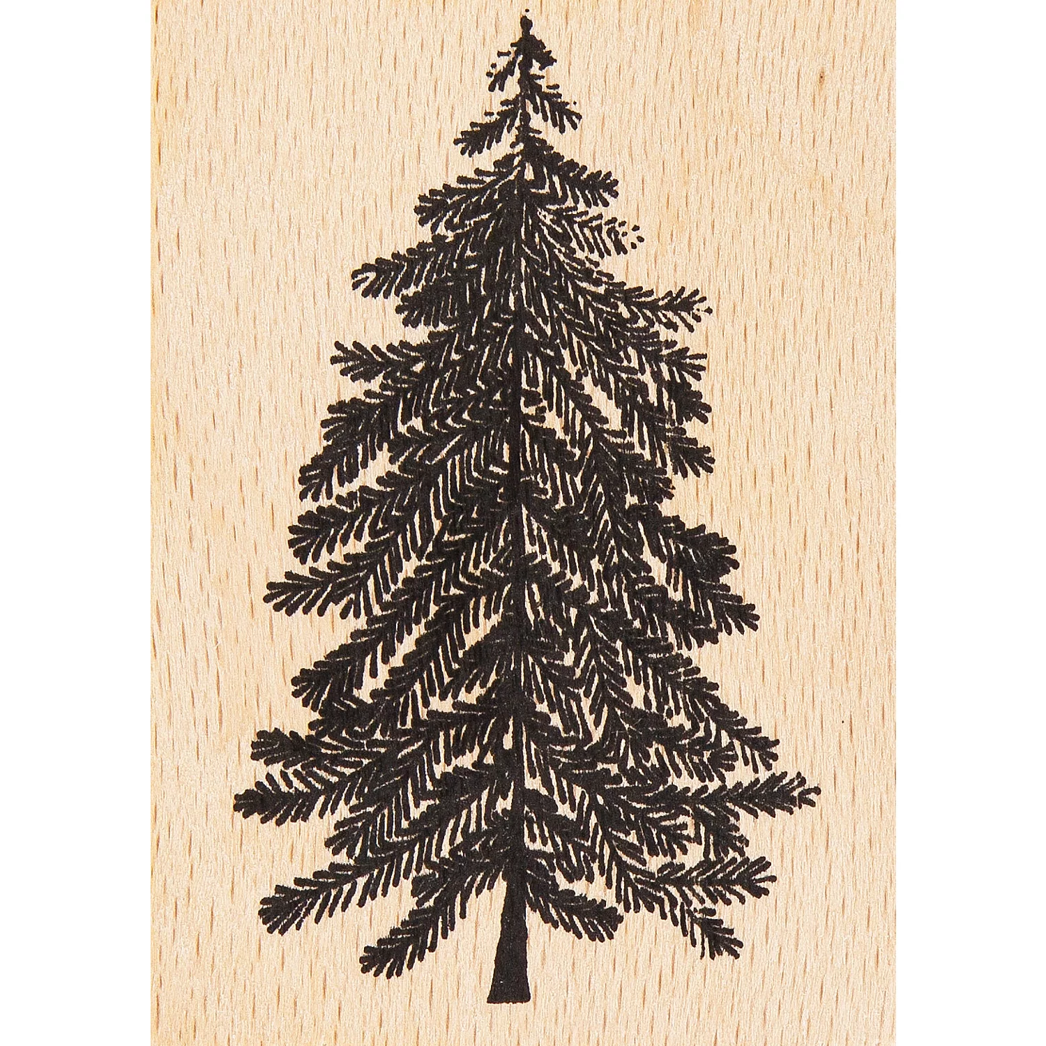 Tampon en bois "sapin de Noël", 4 x 6,5 cm