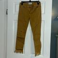 Free People Jeans | Free People Great Heights Mustard Yellow Frayed Jeans | Color: Yellow | Size: 25
