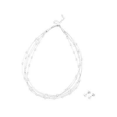 Elli - 925 Sterling Silber Süßwasserzuchtperle Schmuck-Set 1 ct Damen