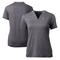 Women's Cutter & Buck Heather Charcoal Texas Rangers DryTec Forge Stretch V-Neck Blade Top