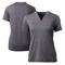 Women's Cutter & Buck Heather Charcoal Cleveland Guardians DryTec Forge Stretch V-Neck Blade Top