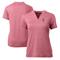Women's Cutter & Buck Heather Red Cleveland Guardians DryTec Forge Stretch V-Neck Blade Top