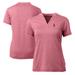 Women's Cutter & Buck Heather Red Los Angeles Angels DryTec Forge Stretch V-Neck Blade Top