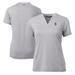 Women's Cutter & Buck Heather Gray Seattle Mariners DryTec Forge Stretch V-Neck Blade Top