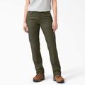 Dickies Women's Flex DuraTech Straight Fit Pants - Moss Green Size 6 (FD085)