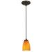 Sherry - E26 LED Cord Pendant - Oil Rubbed Bronze Finish, Amber Glass Shade