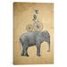 East Urban Home 'Elephant w/ Deer' Painting Print on Canvas Canvas/Metal | 40 H x 26 W x 1.5 D in | Wayfair ESUR6299 37449499