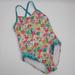 Disney Swim | Disney Bathing Suit Ariel Swimsuit Girls Size 4 With Ruffles | Color: Green/White | Size: 4g
