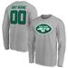 Men's Fanatics Branded Gray New York Jets Team Authentic Custom Long Sleeve T-Shirt