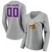 Women's Fanatics Branded Gray Minnesota Vikings Team Authentic Custom Long Sleeve V-Neck T-Shirt