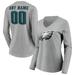 Women's Fanatics Branded Gray Philadelphia Eagles Team Authentic Custom Long Sleeve V-Neck T-Shirt