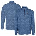 Men's Cutter & Buck Navy Los Angeles Angels Traverse Camo Print Stretch Quarter-Zip Pullover Top